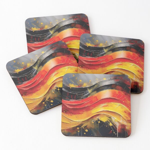 Item preview, Germany flag,  German flag, Germany flag thick textured oil painting artwork, red, black and yellow,  German patriot flag  designed and sold by navitalidesign.