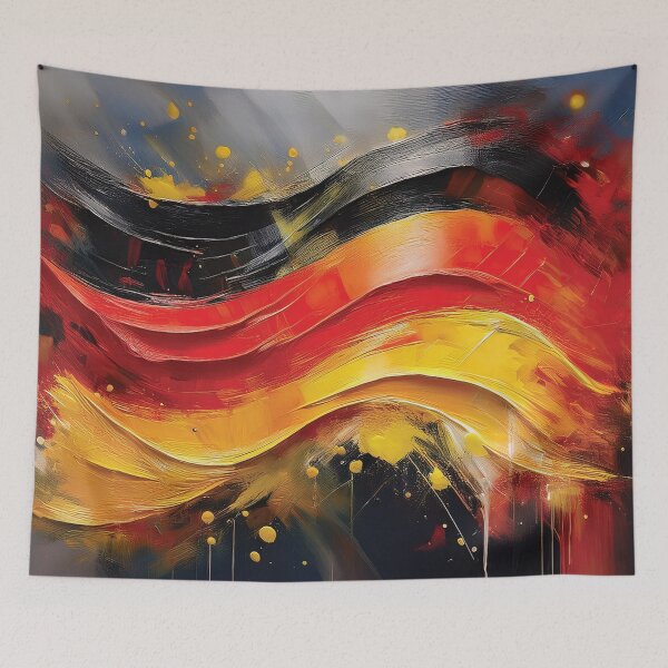 Item preview, Germany flag,  German flag, Germany flag thick textured oil painting artwork, red, black and yellow,  German patriot flag  designed and sold by navitalidesign.