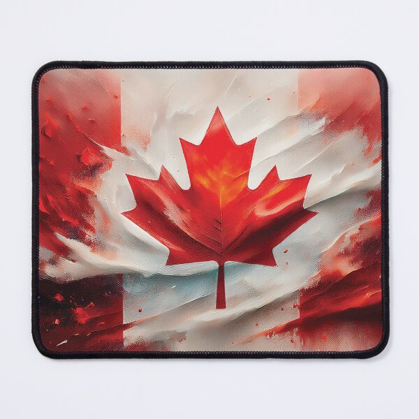 Item preview, Canada, Canadian flag, Canada flag thick textured oil painting artwork, red and white maple leaf design designed and sold by navitalidesign.