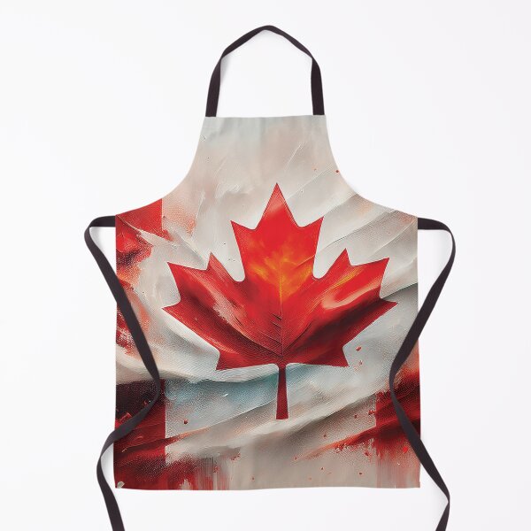 Item preview, Canada, Canadian flag, Canada flag thick textured oil painting artwork, red and white maple leaf design designed and sold by navitalidesign.