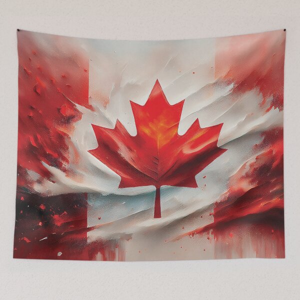 Item preview, Canada,  Canadian flag,  Canada flag thick textured oil painting artwork,  red and white maple leaf design  designed and sold by navitalidesign.