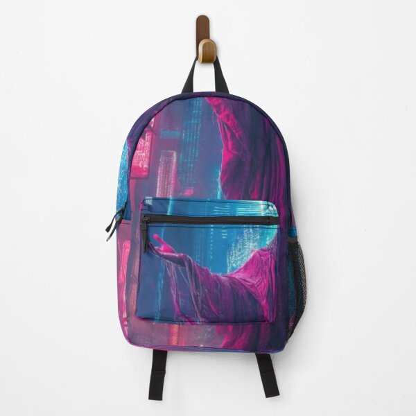 Item preview, Cyberpunk Jesus – Futuristic Neon Messiah Illustration designed and sold by Italy-Shop.