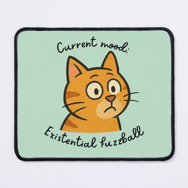 Item preview, Anxious Cartoon Cat – Relatable Funny Sticker & Illustration designed and sold by MoonGirlDes000.