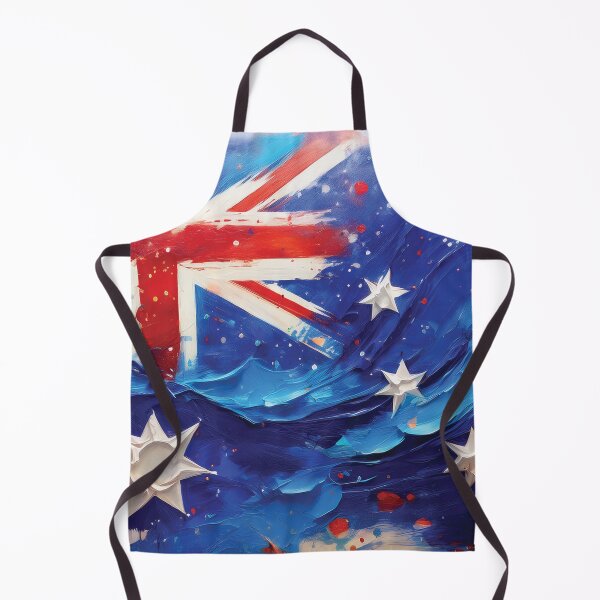Item preview, Australia national flag painting, Australia, Australian patriotic flag thick textured oil painting artwork, red, white and blue, Aussie flag designed and sold by navitalidesign.