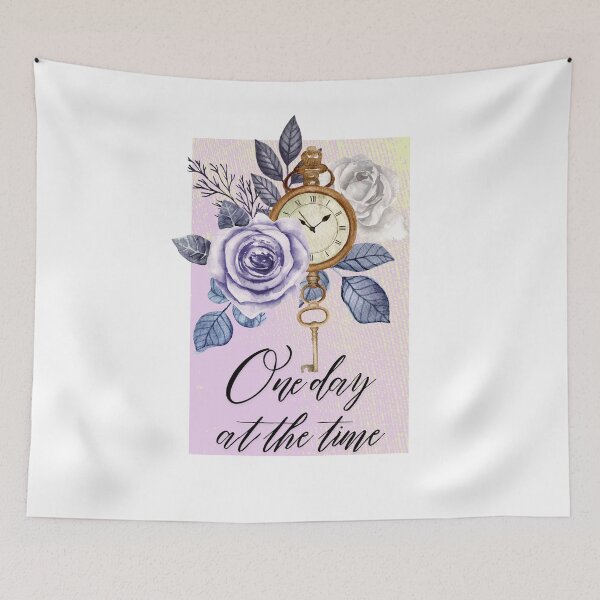 Item preview, Vintage clock, roses and quote about time designed and sold by Patsmerch.