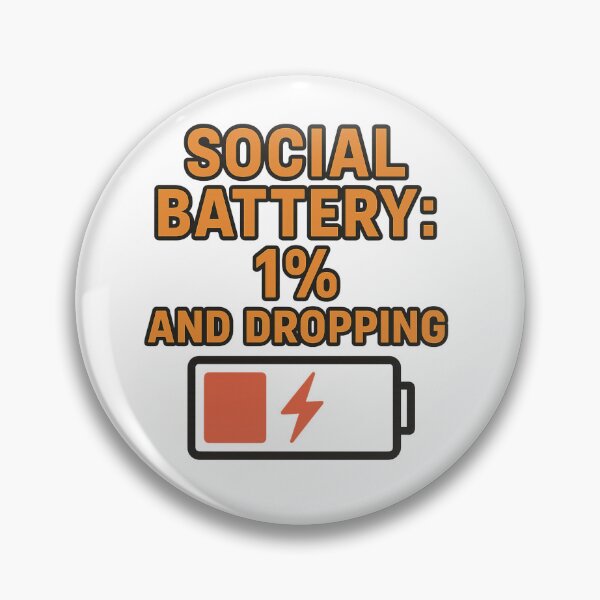 Aperçu de l'œuvre Batterie sociale : 1 % et en baisse, citation introvertie amusante créée et vendue par FashCode.