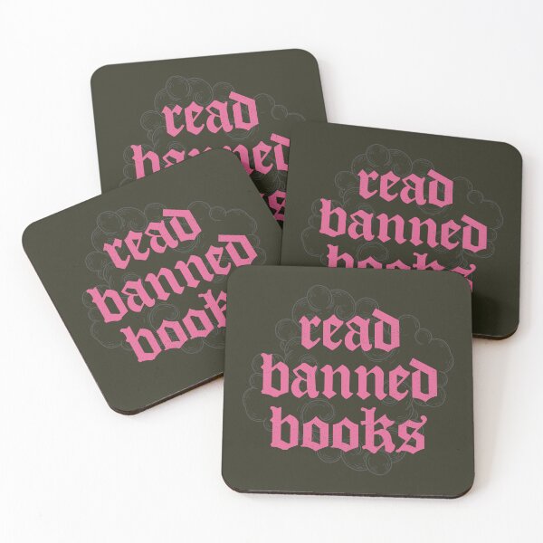 Item preview, Read Banned Books - Hot Pink Blackletter Medieval Swirl Design designed and sold by CranberrySodaCo.