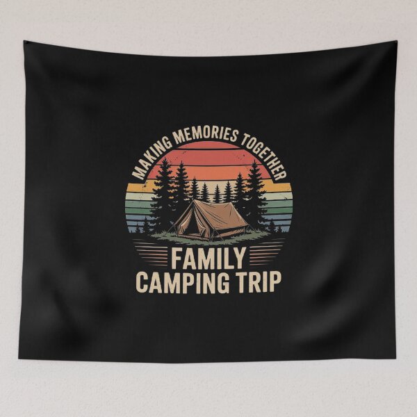 Item preview, Family Camping Tent – Retro Sunset Forest Theme designed and sold by love3617.