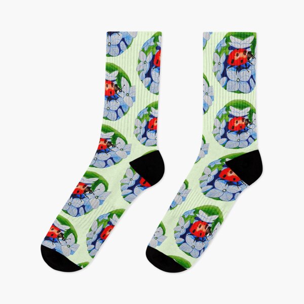 Item preview, Ladybug on hydrangea - hand painted in watercolor. designed and sold by Greitas.