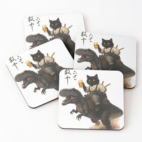 Item preview, Samurai Cat Rides a Dino – Cheers to Chaos designed and sold by Arcaucil.