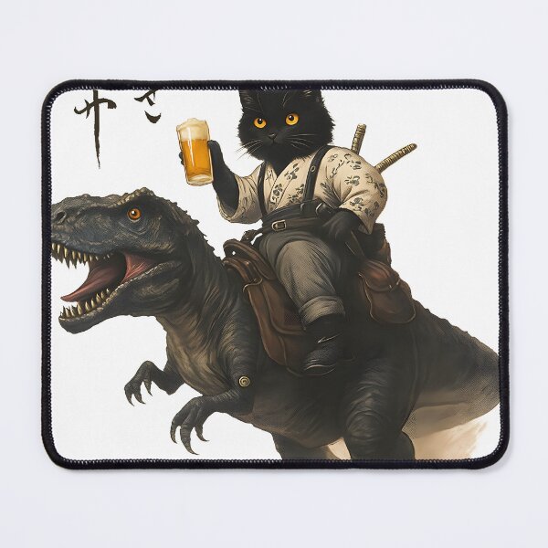 Item preview, Samurai Cat Rides a Dino – Cheers to Chaos designed and sold by Arcaucil.