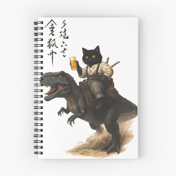 Item preview, Samurai Cat Rides a Dino – Cheers to Chaos designed and sold by Arcaucil.