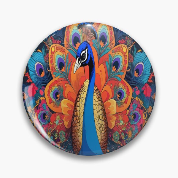 Artikelvorschau, Edelsteinfarbener Mandala-Pfau-Kunstdruck entworfen und verkauft von Max Store.
