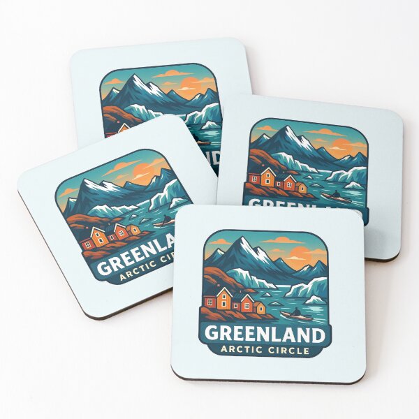 Item preview, Greenland Arctic Circle – Retro Travel Art designed and sold by Myra365Art.