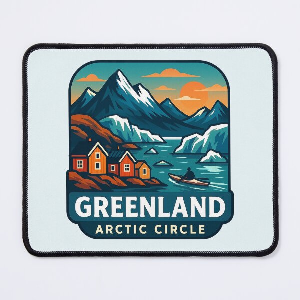 Item preview, Greenland Arctic Circle – Retro Travel Art designed and sold by Myra365Art.
