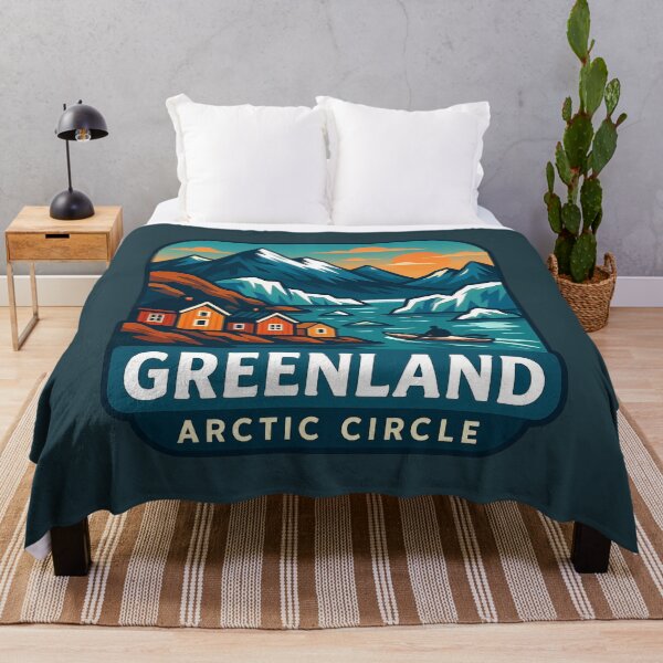Item preview, Greenland Arctic Circle – Retro Travel Art designed and sold by Myra365Art.