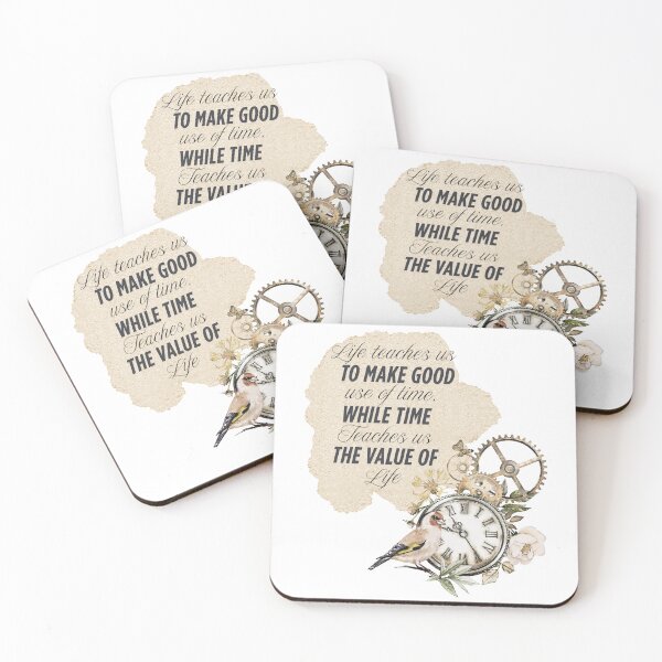 Item preview, Vintage clock with a bird, flowers and a quote designed and sold by Patsmerch.