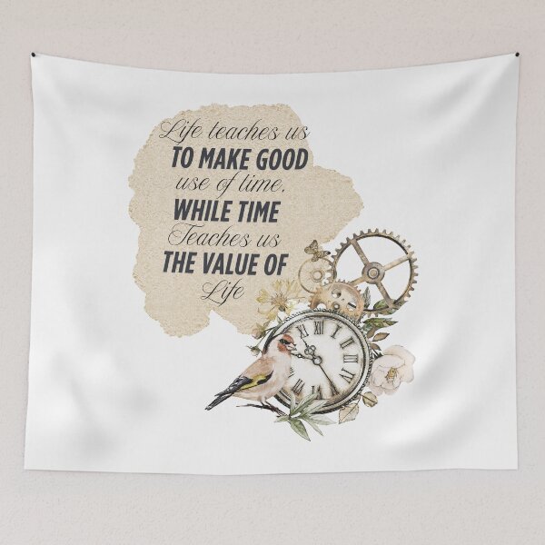 Item preview, Vintage clock with a bird, flowers and a quote designed and sold by Patsmerch.