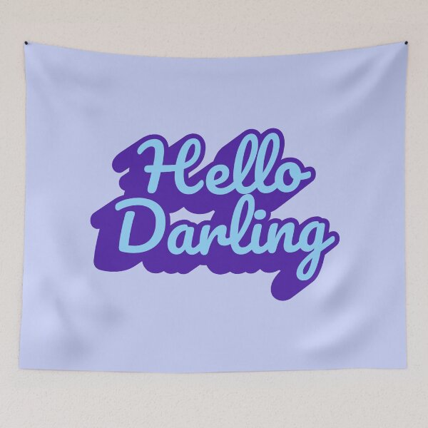 Item preview, Hello Darling Typography in blue and purple designed and sold by MoonGirlDes000.