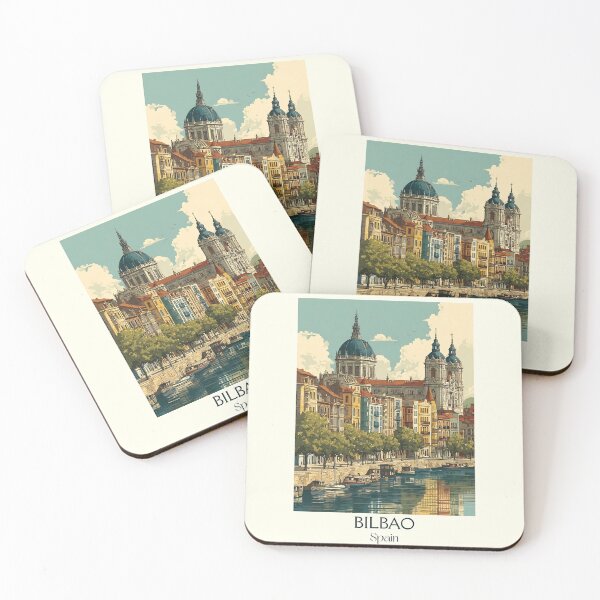 Item preview, Bilbao Travel Poster – Guggenheim Museum Inspired Vintage Art designed and sold by TuncGK.