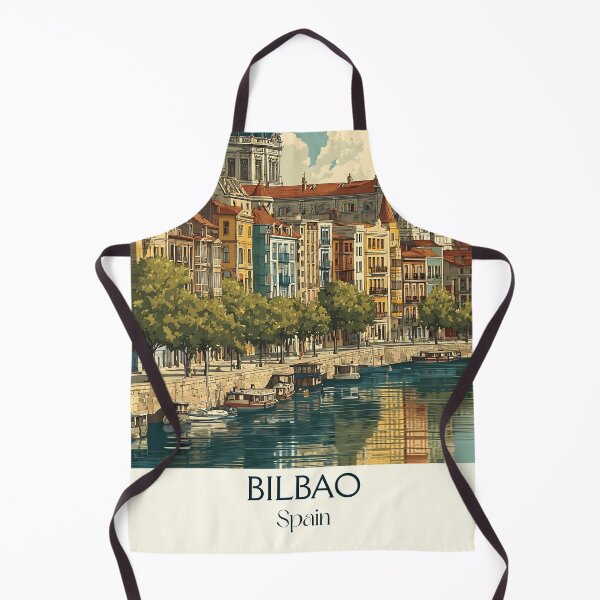 Item preview, Bilbao Travel Poster – Guggenheim Museum Inspired Vintage Art designed and sold by TuncGK.