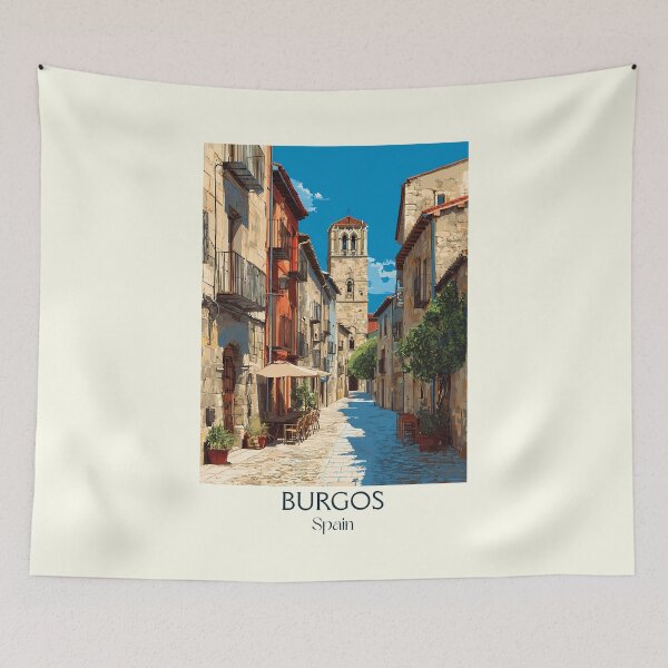Item preview, Burgos Travel Poster – Gothic Cathedral Vintage Spain Art designed and sold by TuncGK.