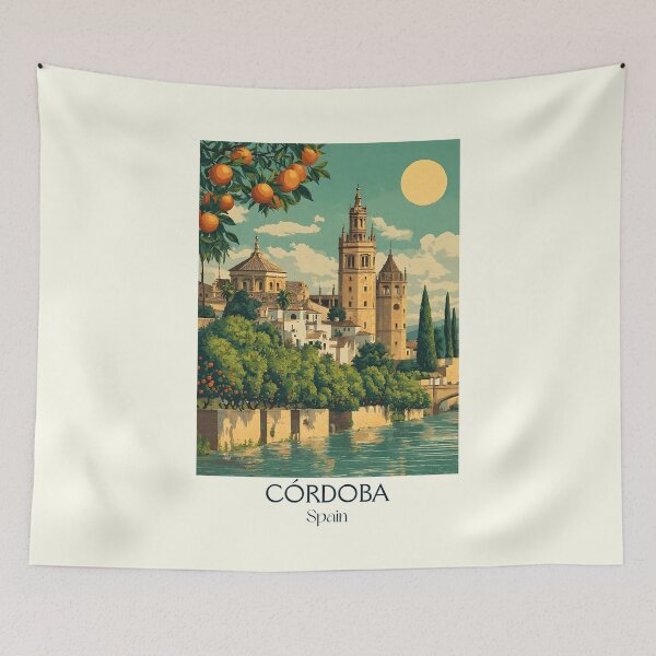 Item preview, Córdoba Travel Poster – Mosque-Cathedral Inspired Vintage Print designed and sold by TuncGK.