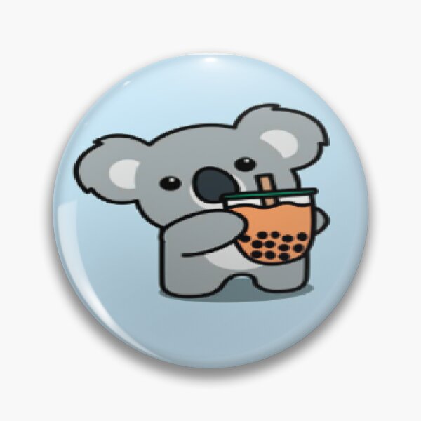 Item preview, koala holding boba tea blue backround designed and sold by CUTIE49SRIMONEY.