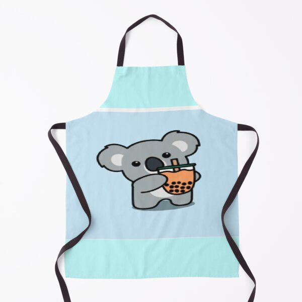 Item preview, koala holding boba tea blue backround designed and sold by CUTIE49SRIMONEY.