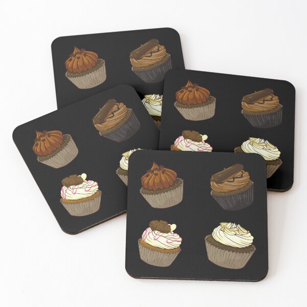 Item preview, Chocolate Lovers Cupcake Quartet – Sticker Set designed and sold by Neonyx2020.