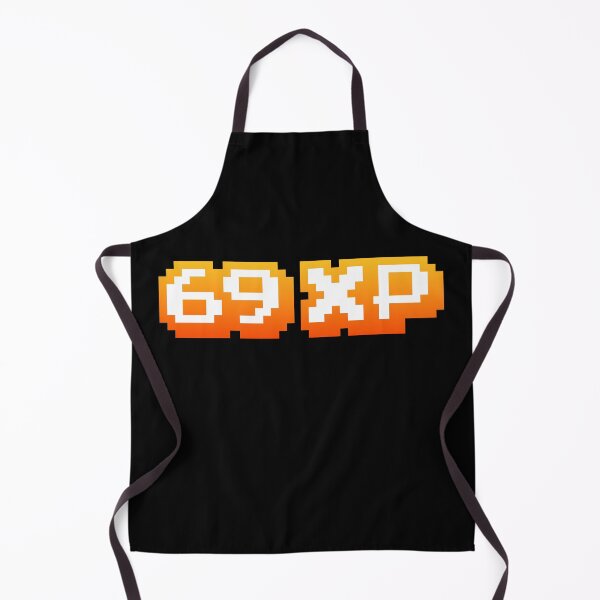 Item preview, 69 XP, Experience Points Gaming Memes in Hot Orange Pixel Typography designed and sold by Memes N Lore .