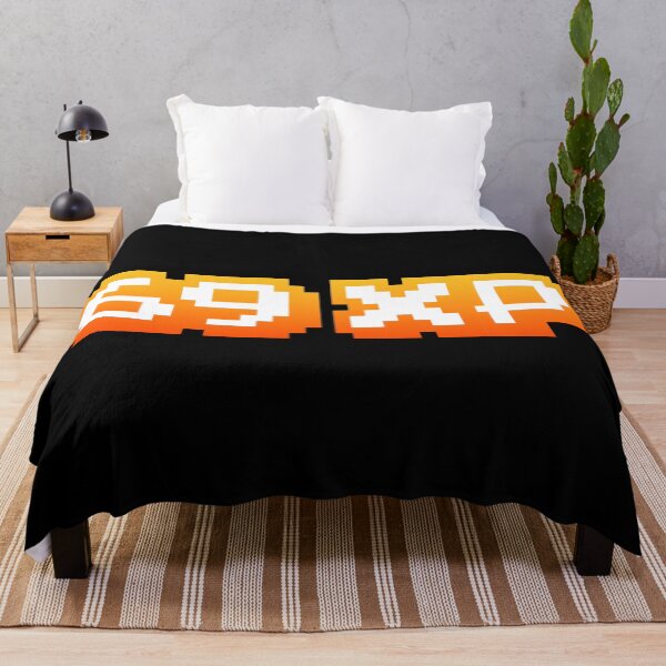 Item preview, 69 XP, Experience Points Gaming Memes in Hot Orange Pixel Typography designed and sold by Memes N Lore .