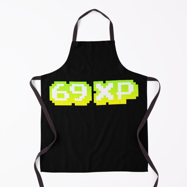 Item preview, 69 XP, Experience Points Gaming Memes in Yellow Green Pixel Typography designed and sold by Memes N Lore .