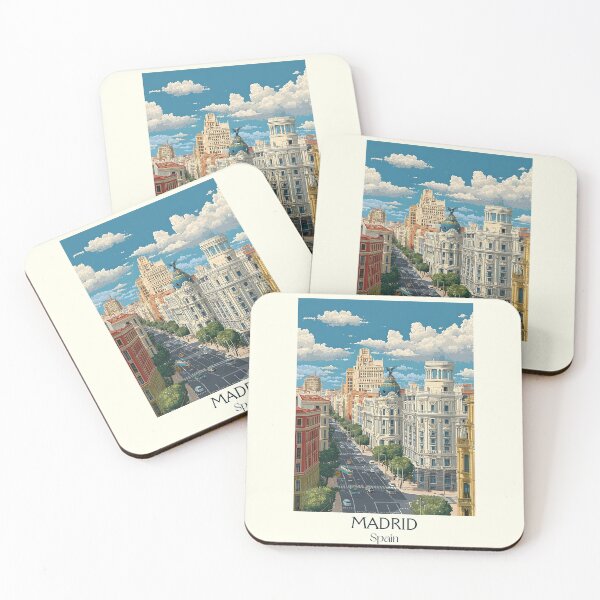 Item preview, Madrid Vintage Poster – Gran Vía Skyline Travel Art designed and sold by TuncGK.