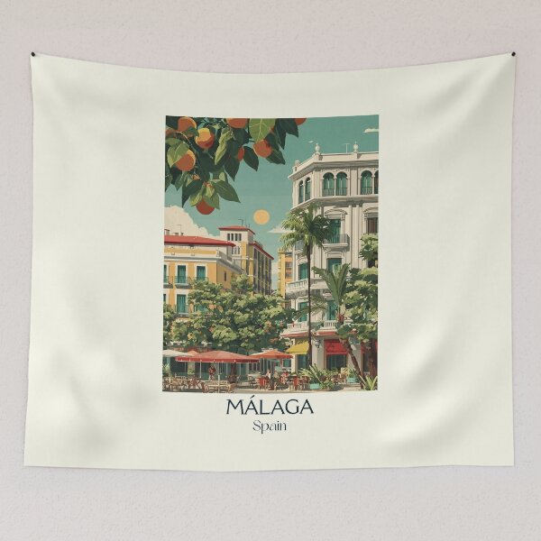Item preview, Málaga Retro Travel Poster – Andalusian Seaside Vintage Print designed and sold by TuncGK.