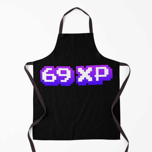 Item preview, 69 XP, Experience Points Gaming Memes in Violet Blue Pixel Typography designed and sold by Memes N Lore .