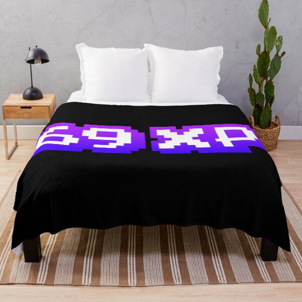 Item preview, 69 XP, Experience Points Gaming Memes in Violet Blue Pixel Typography designed and sold by Memes N Lore .