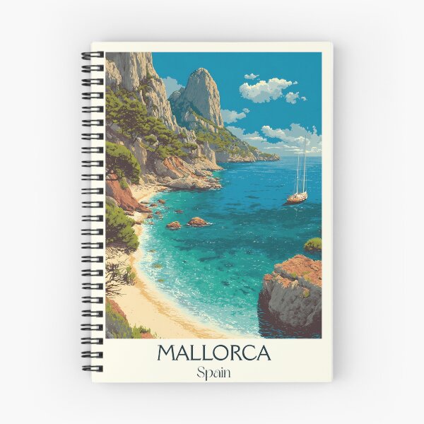 Item preview, Mallorca Island Travel Poster – Vintage Balearic Art Print designed and sold by TuncGK.