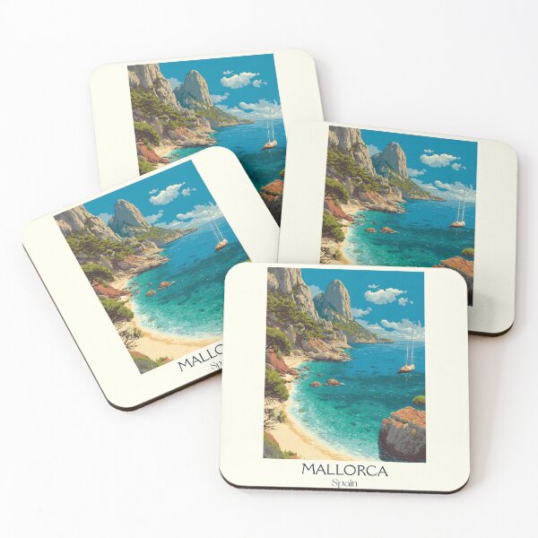 Item preview, Mallorca Island Travel Poster – Vintage Balearic Art Print designed and sold by TuncGK.