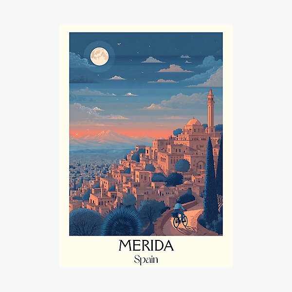 Item preview, Mérida Travel Poster – Roman Ruins Vintage Spain Art designed and sold by TuncGK.
