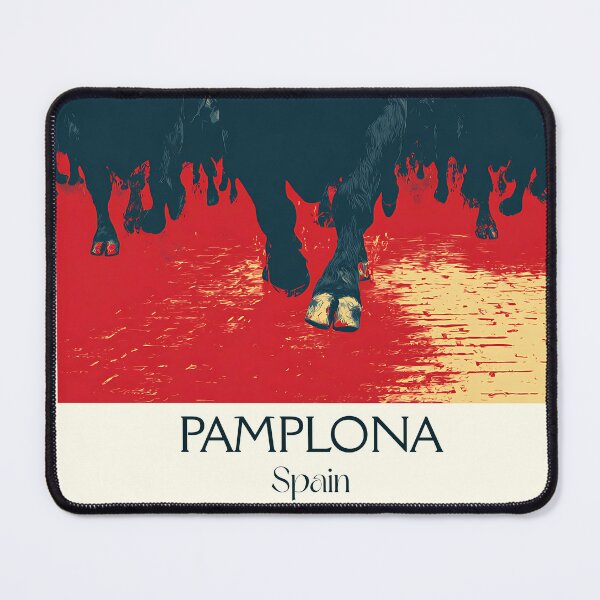 Item preview, Pamplona Vintage Travel Poster – Running of the Bulls Spain Art designed and sold by TuncGK.
