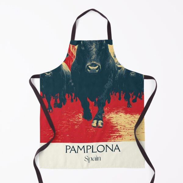 Item preview, Pamplona Vintage Travel Poster – Running of the Bulls Spain Art designed and sold by TuncGK.