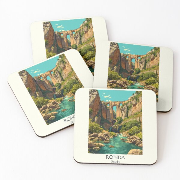 Item preview, Ronda Travel Poster – Cliffside Bridge Vintage Spain Print designed and sold by TuncGK.