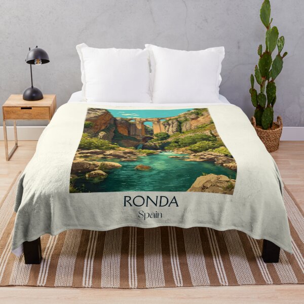 Item preview, Ronda Travel Poster – Cliffside Bridge Vintage Spain Print designed and sold by TuncGK.