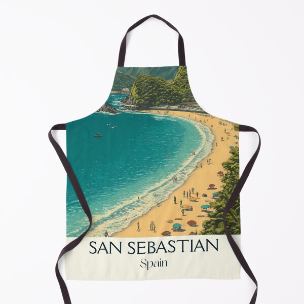 Item preview, San Sebastián Vintage Travel Poster – Beachfront Basque Art designed and sold by TuncGK.