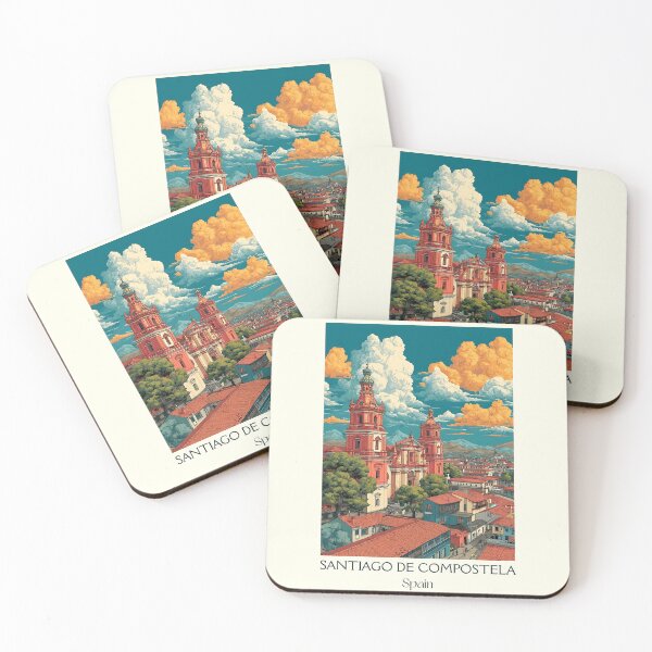 Item preview, Santiago de Compostela Poster – Pilgrimage Spain Vintage Print designed and sold by TuncGK.
