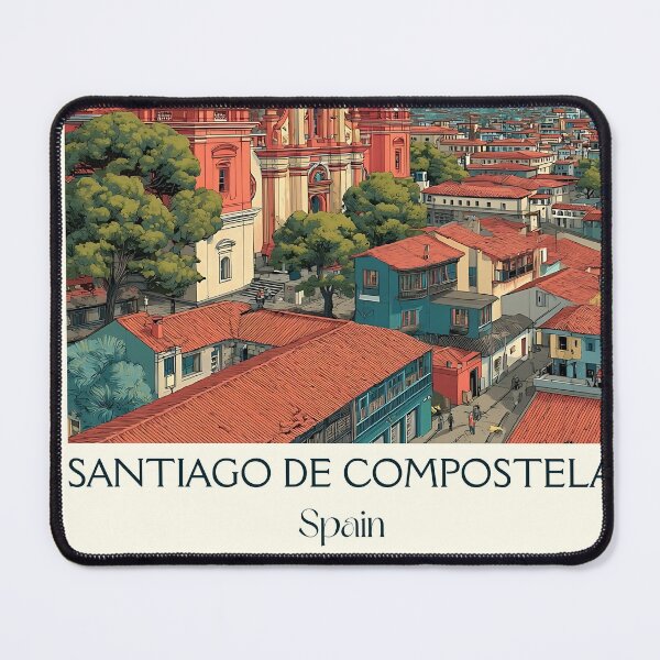 Item preview, Santiago de Compostela Poster – Pilgrimage Spain Vintage Print designed and sold by TuncGK.