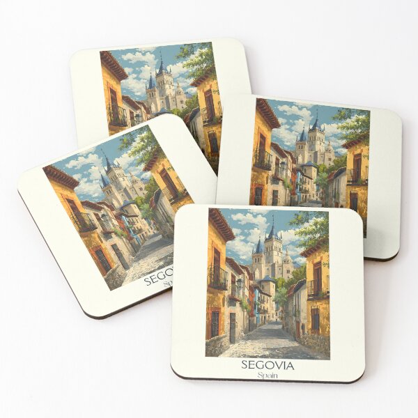 Vista previa del artículo con la obra «Póster de viaje a Segovia: Arte vintage del acueducto romano», diseñado y vendido por TuncGK.