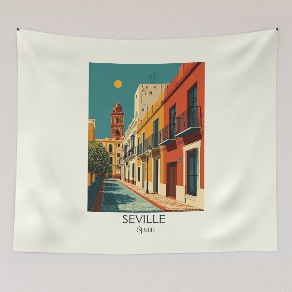 Item preview, Seville Vintage Poster – Flamenco City Travel Wall Art designed and sold by TuncGK.