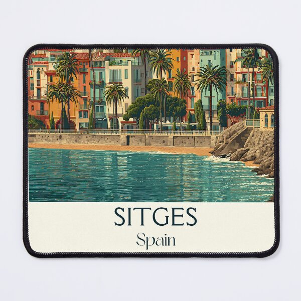 Item preview, Sitges Travel Poster – Mediterranean Seaside Vintage Art designed and sold by TuncGK.